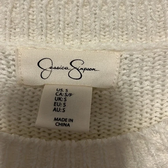 Sweet heart crewneck sweater creamy lightweight womens size small - Picture 2 of 8